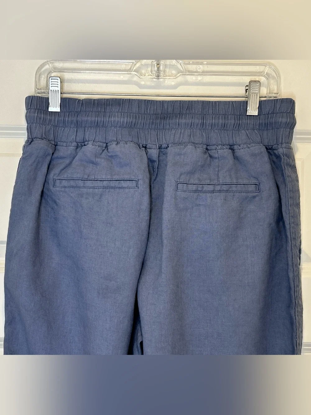Quince Women’s Blue Drawstring Linen-Blend Pants Size M
